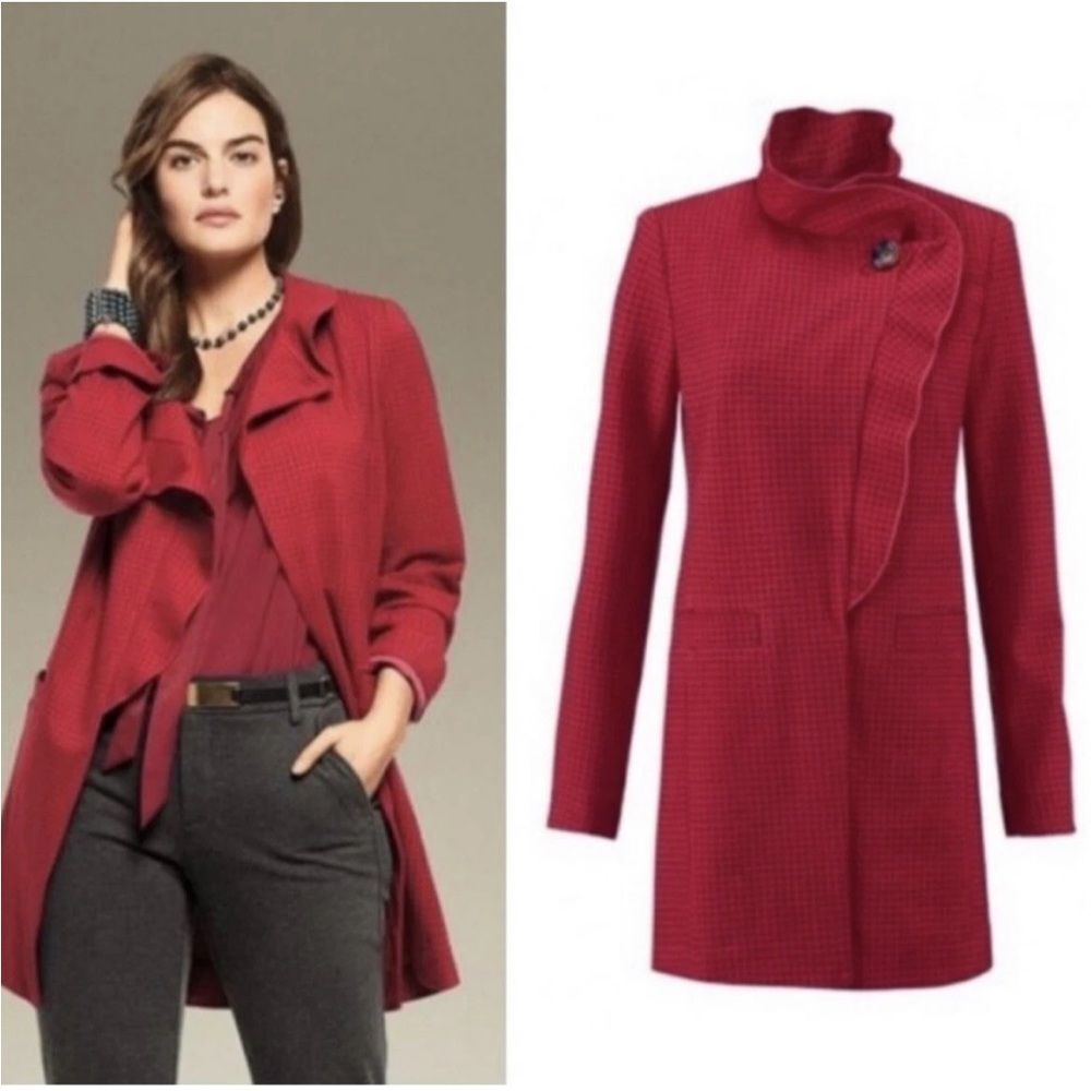 Cabi | Red Square Houndstooth One Button Celebrat… - image 1